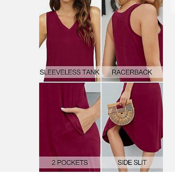 🆕🎉HP🎉
Zattcas Womens Jersey Sleeveless VNeck Racerback Summer Midi Dress - Picture 5 of 9